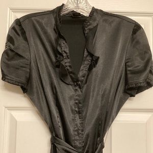 Little black dress with tie waist